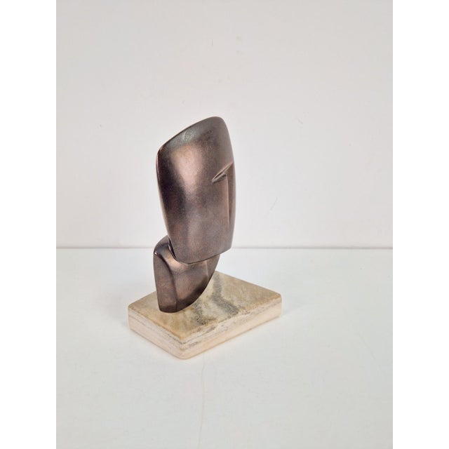 Vintage Abstract Sculpture on Marble Base, 1960s For Sale - Image 4 of 9