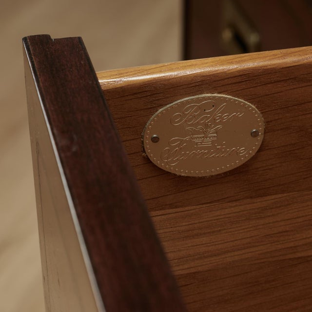 Mid Century Campaign Style Chest of Drawers by Baker For Sale - Image 10 of 14