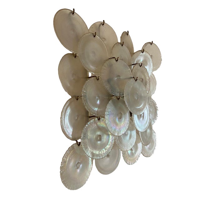Mid-Century Modern Iridescent Murano Glass Wall Lamp, Italy, 1970s For Sale - Image 3 of 11