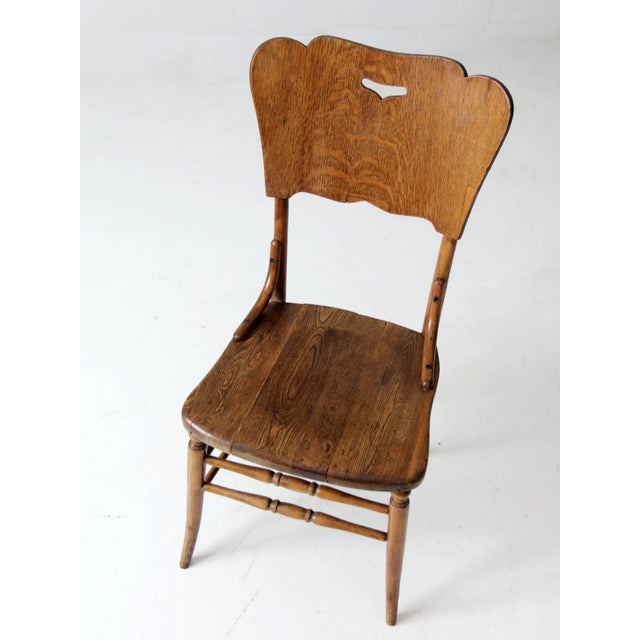 Antique Oak Accent Chair Chairish