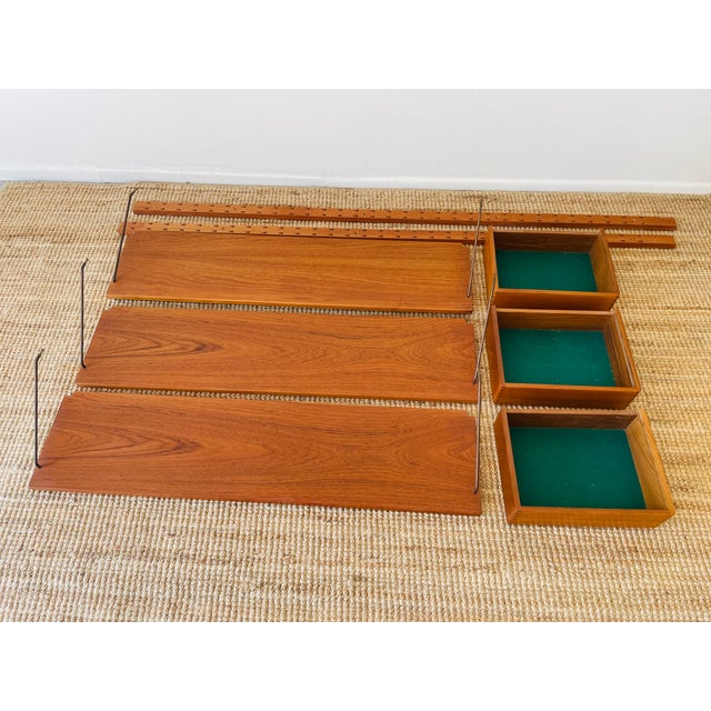 Vintage 1960s Danish Modern Teak Wood Omnibus Wall Shelving Unit by Sven Ellekaer For Sale - Image 15 of 15