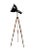 Vintage Industrial Black Enamel Spotlight on Wooden Tripod For Sale