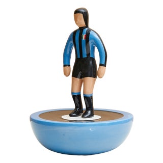 Subbuteo Ornament Sculpture in Hand-Painted Double-Mold Ceramic from Artigianato Italiano For Sale