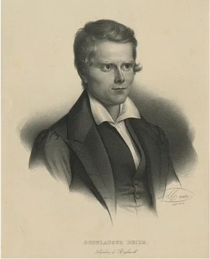 After Durupt, Portrait of Gunnlaugur Briem, Icelandic Student in Reykjavik, 1842, Print