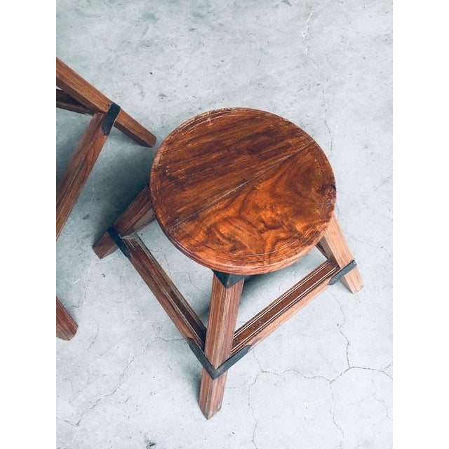 Brown Wabi Sabi Nesting Tables, France, 1950s, Set of 3 For Sale - Image 8 of 18
