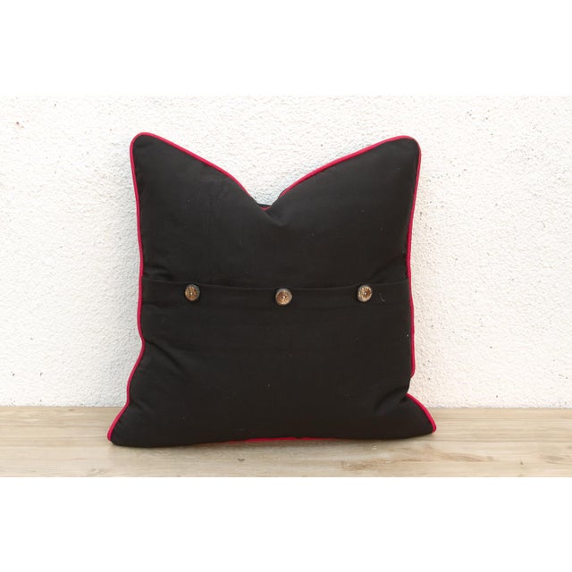 Rasa Black Dotted Ahir Handloom Pillow For Sale In Los Angeles - Image 6 of 6