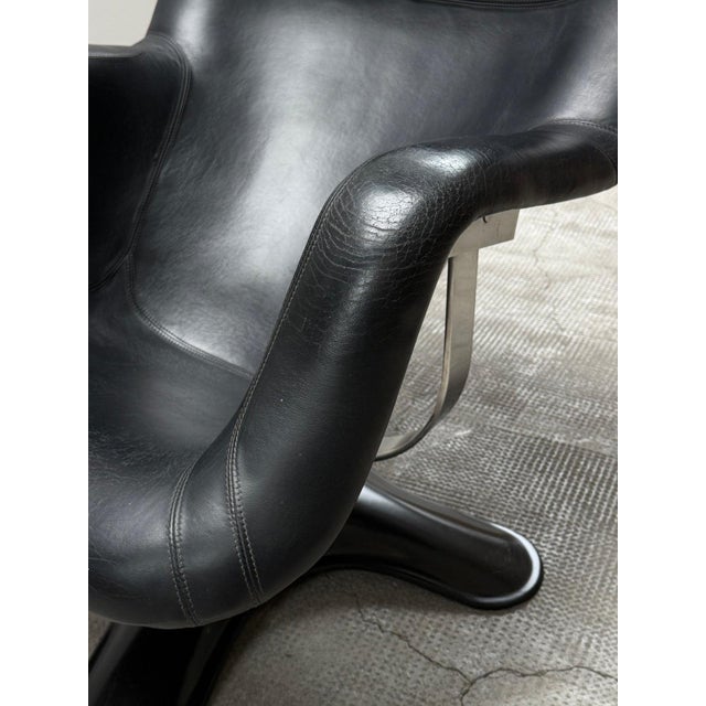 Black Vintage Finnish Swivel Chair by Yrjö Kukkapuro for Haimi, 1960s For Sale - Image 8 of 14