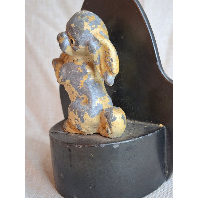 Black Antique Judd Co Cast Iron Japanese Spaniel Dog Doorstop 1267 Begging Pup 1920s For Sale - Image 8 of 17