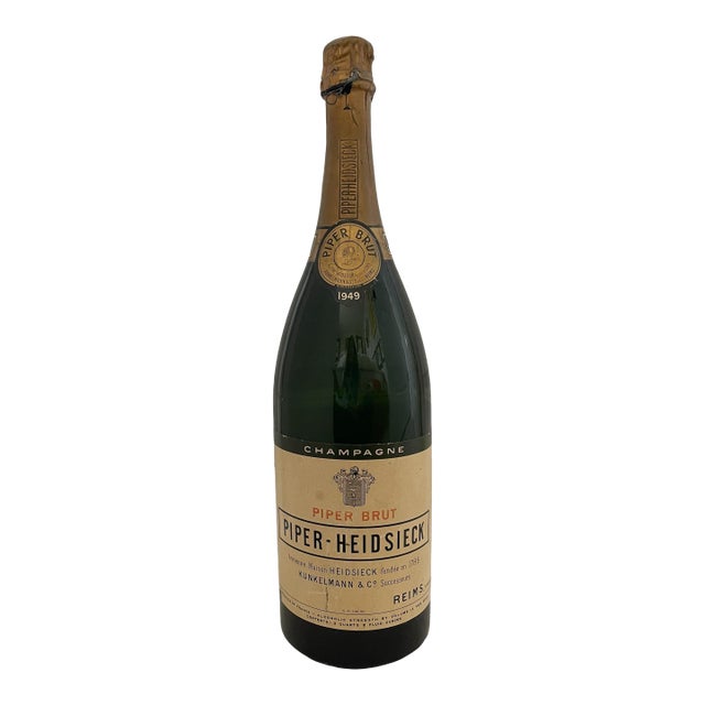 Rare Vintage Piper- Heidsieck Brut Champagne 1949 Jeroboam Sealed Store Display Bottle For Sale
