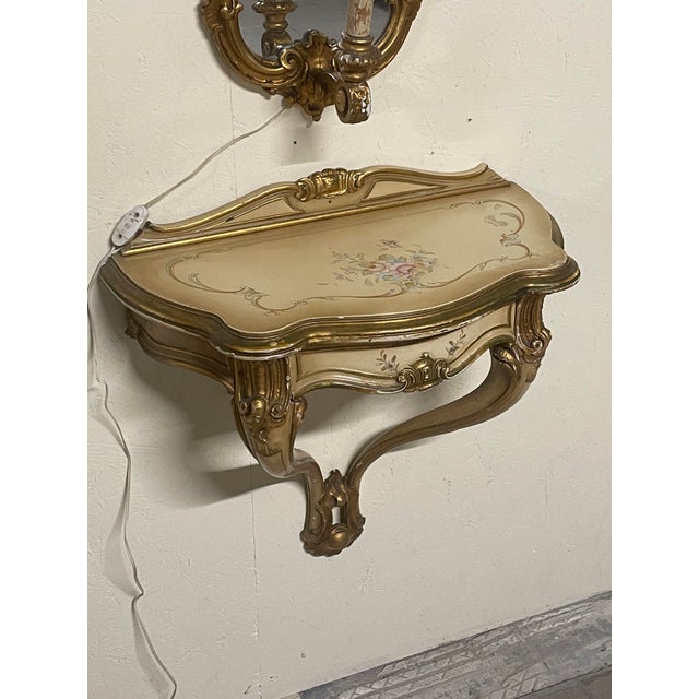 Wall-Mounted Console Tables with Mirrors and Wall Lamps, 1940s, Set of 4 For Sale - Image 14 of 18