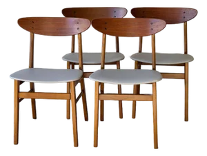 Set of 4 Danish Teak Dining Chairs by Farstrup Mid Century Modern 1960s