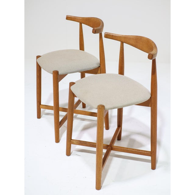 Vintage Danish Cowhorn Bar Stools in Oak from Findahls Møbelfabrik, 1960s, Set of 2 For Sale - Image 4 of 14