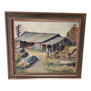 Realist Oil Painting on Canvas by Pansy Blase Impressionistic Landscape C.1931