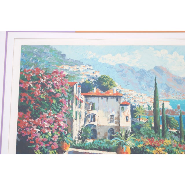 1980's Kerry Hallam Amalfi Coast Mediterranean Limited Edition Signed Serigraph For Sale - Image 9 of 18