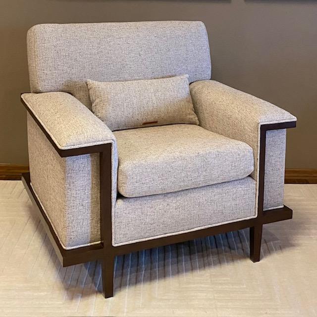 Craftsman Mid-Century Wood-Accented Lounge Chair For Sale - Image 9 of 16