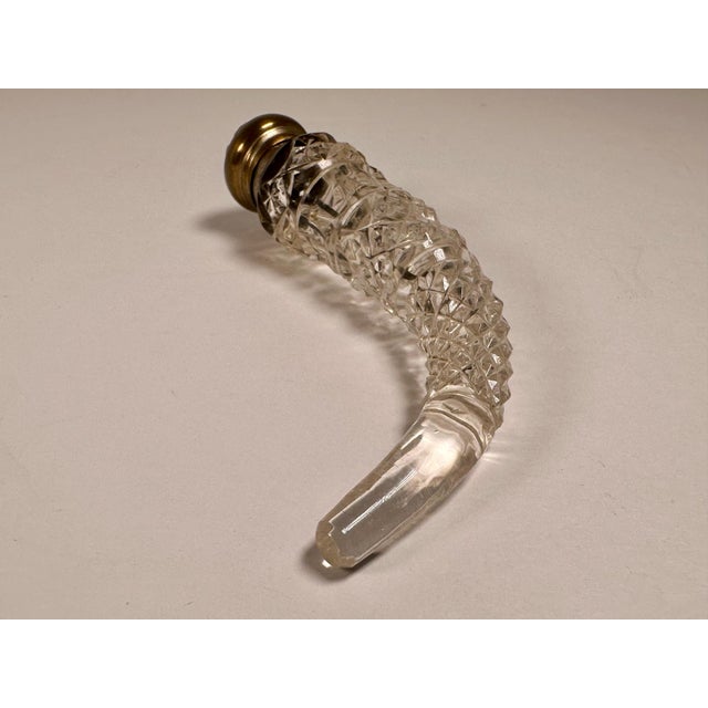 Antique Crystal Laydown Perfume Bottle: Pink Guilloche Silvered Brass Lid For Sale - Image 6 of 9