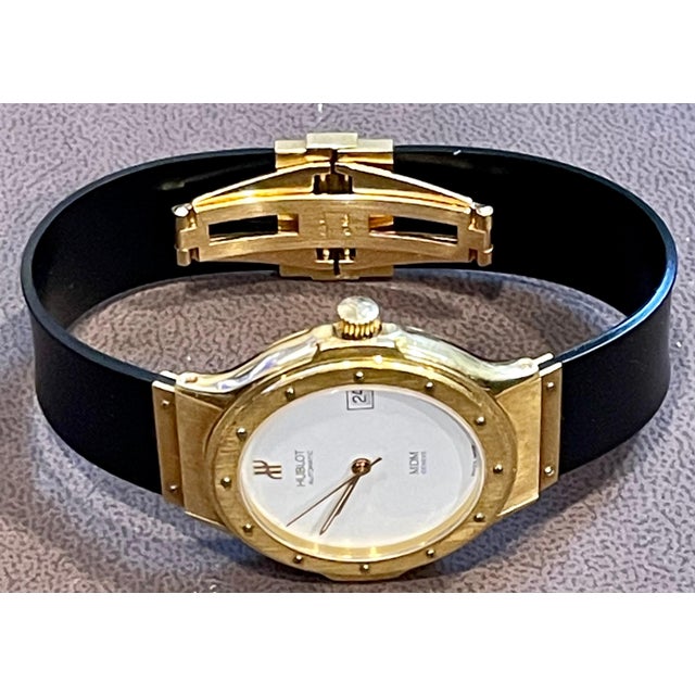 Hublot MDM 1581.3 18 Karat Yellow Gold Unisex Automatic Watch, White Dial For Sale In New York - Image 6 of 18