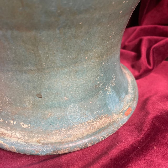Avocado Pair of 1940s AR Cole Nc Spider Floor Vases Studio Art Pottery Drip Glaze 3 Handle For Sale - Image 8 of 12