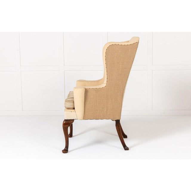 18th Century English Walnut Wing Chair, 1720s For Sale - Image 6 of 9
