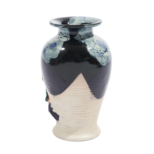 Japanese Japanese Sumida Gawa Vase With a Climbing Figure, C. 1890 For Sale - Image 3 of 9