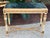 Handsome marble top parcel gilt and paint console table. Wonderful dark green marble and light green paint. Great size...