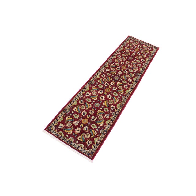 Shabby Chic Shabby Chic Ziegler Red/Blue Wool Runner Rug- 2'7'' X 9'7'' For Sale - Image 3 of 10