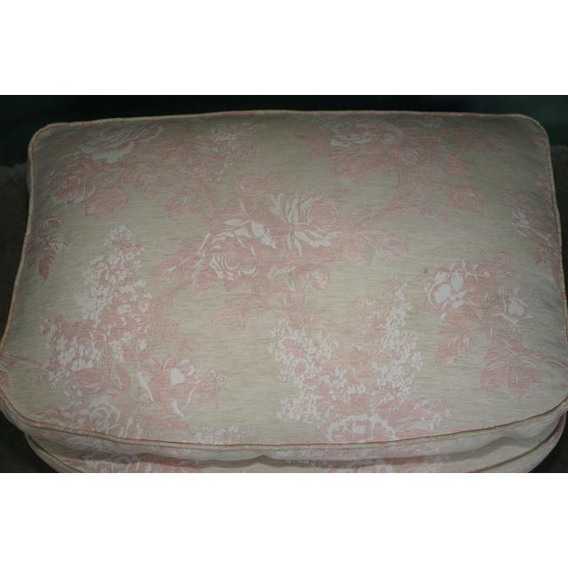 Serpentine Front Feather Filled Cushion Top Ottoman, 2010 For Sale - Image 15 of 16