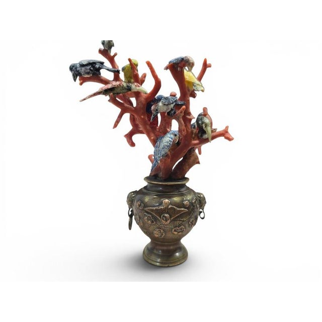 Antique Sculpture with Cockatoos, 1890 For Sale - Image 3 of 12