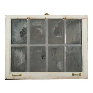 Hand Silvered Eight Pane Wood Reclaimed Window Mirror For Sale