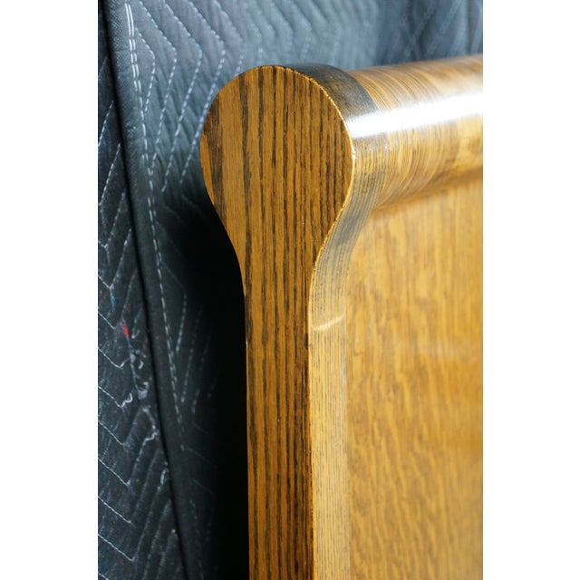 Antique 19th Century Late Victorian Quartersawn Oak Double Full Size Sleigh Bed For Sale - Image 14 of 18