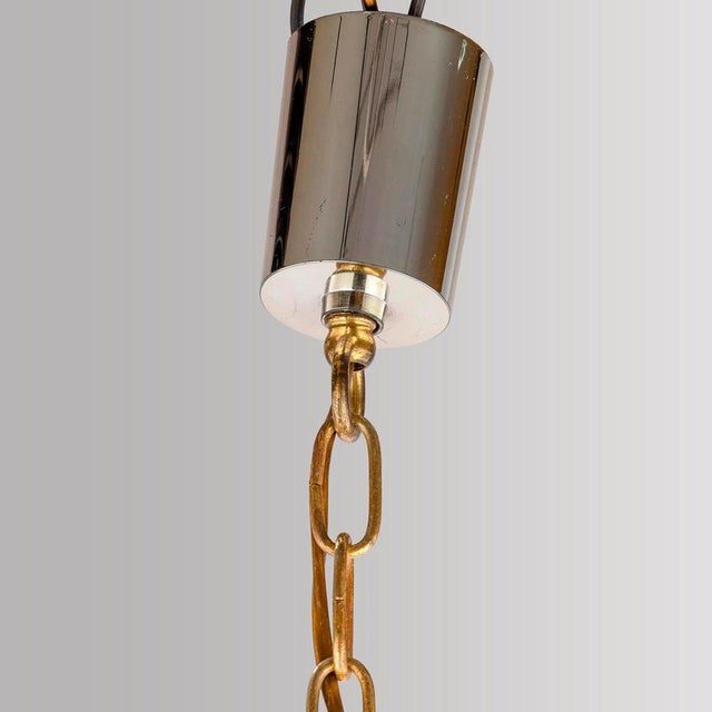 1970s Mouth-Blown, Spherical Glass Pendant Lamp with Melted Flakes of Real Gold, 1970s For Sale - Image 5 of 8