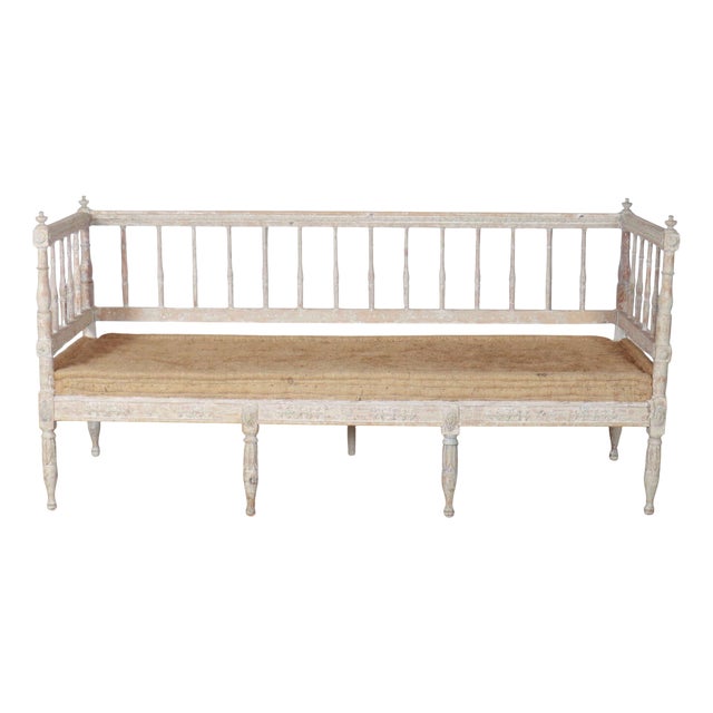 18th Century Swedish Painted Bench For Sale