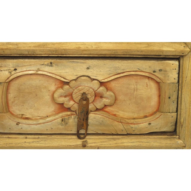 Rustic Asian Dresser With Decorative Carved Drawer For Sale - Image 11 of 13