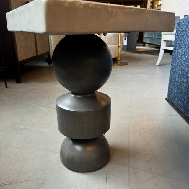 Contemporary Dorothy Sculptural Concrete and Maple Side Table For Sale - Image 3 of 6