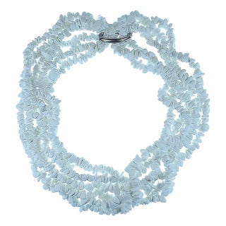 Three-Strand White Howlite Infinity Necklace by Aria Jewelry, 33 In. For Sale