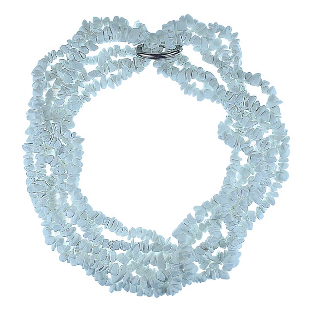 Three-Strand White Howlite Infinity Necklace by Aria Jewelry, 33 In. For Sale