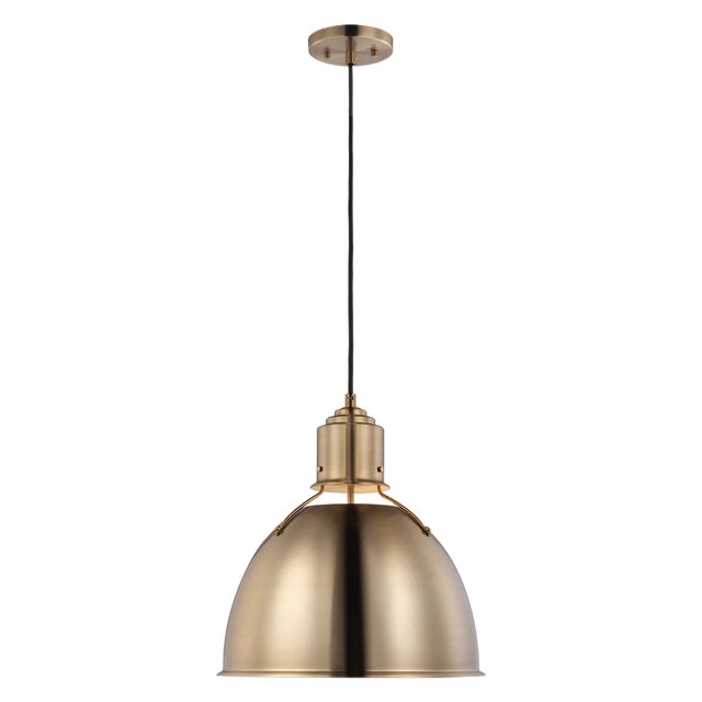 Visual Comfort Thomas O'Brien By Visual Comfort Studio Huey 1-Light Pendant in Satin Brass For Sale - Image 4 of 4