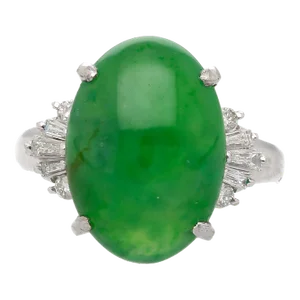 9 Carat Untreated Jadeite Jade Fei Cui and Diamond Platinum Hk Certified Ring Size 7