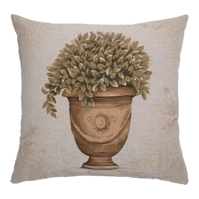 Bay Leaves Regular Cushion With Feather Filler - 46x46cm (18"x18") For Sale
