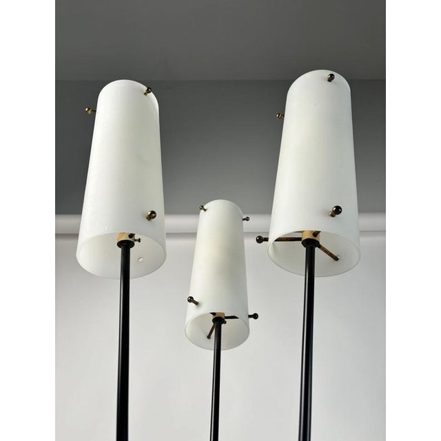 Mid-Century Modern Floor Lamp in Brass with Marble and Opal Glass by Angelo Lelii, Italy, 1950 For Sale - Image 10 of 13