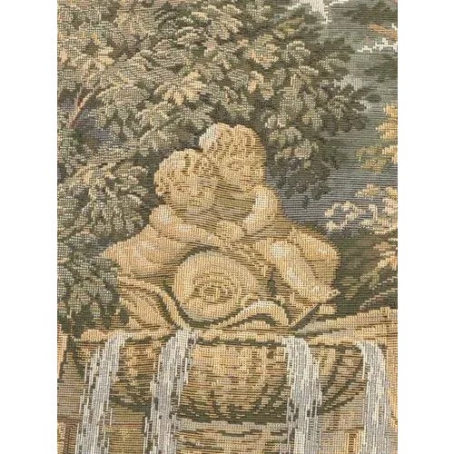 Vintage French Jacquard Tapestry with Fountain Motif, 1980s For Sale - Image 11 of 18