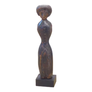 19th Century Primitive Carved Figure of Woman
