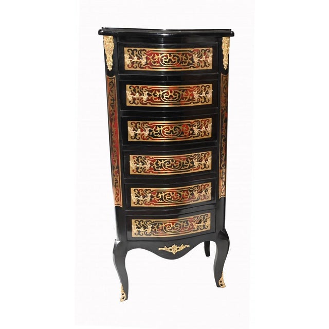 Boulle Inlay Chest Drawers Tall Boy Furniture For Sale - Image 10 of 10