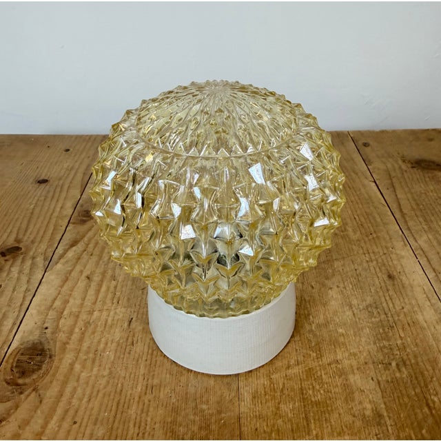Industrial Vintage White Porcelain Ceiling Light, 1970s For Sale - Image 3 of 14
