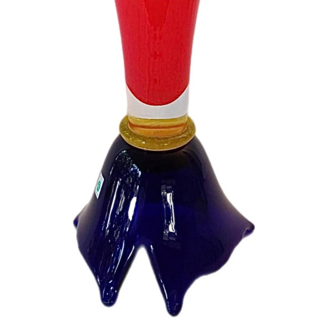 Mid-Century Modern Huge 90s Post Modern Memphis Design Barovier & Toso Czech Art Glass Vase Signed by Renown Czech Art Glass Designer, Mojmir Cermák For Sale - Image 3 of 8