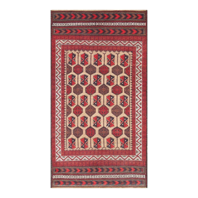 Pasargad Home Antique Balouch Camel Wool Area Rug, 3'11'' X 7' 3'' For Sale