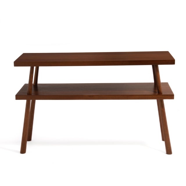 Widdicomb T. H. Robsjohn-Gibbings Widdicomb Walnut Console Hall Table 1952 Restored For Sale - Image 4 of 18