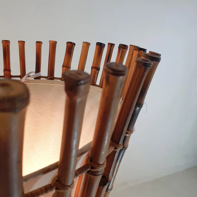 1960s Mid-Century Bamboo Floor Lamp in the style of Franco Albini, 1960s For Sale - Image 5 of 11