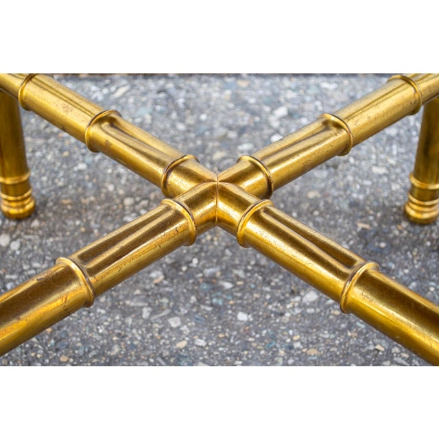 Structure in Worked Brass and Wooden Top, 1970 For Sale - Image 4 of 6