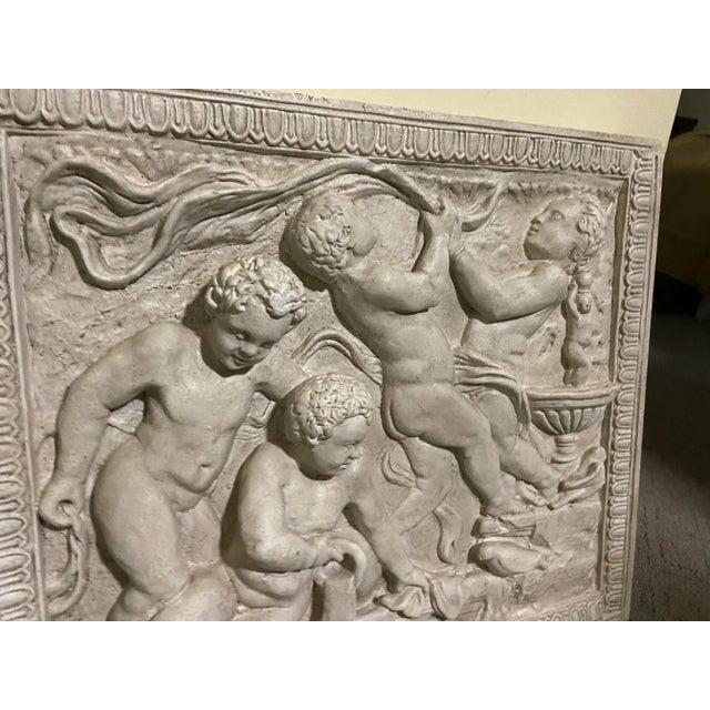 Early 21st Century French Italian Art Deco Putti Cherub Relief Wall Sculpture For Sale - Image 5 of 13